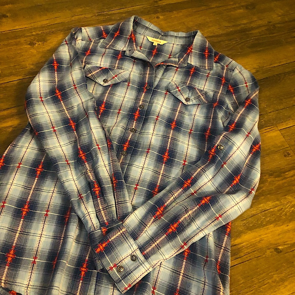 Sundance southwestern style Aztec plaid button up size S - Picture 10 of 12